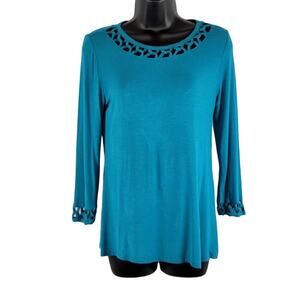 Soft Surroundings Cutout Stretch Long Sleeve Shirt